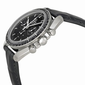 Omega Speedmaster Professional Moonwatch Chronograph Black Dial Black Leather Men's Watch 31133423001002