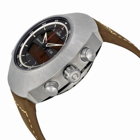 Omega Speedmaster Spacemaster Z-33 Black Analog-Digital Dial Brown Leather Chronograph Men's Watch 32592437901002