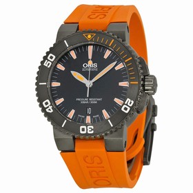 Oris Aquis Date Black Dial Orange Rubber Men's Watch 01 733 7653 4259-07 4 26 34