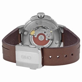 Oris Aquis Date Diamonds Brown Dial Brown Textile Ladies Watch 01 733 7652 4192-07 5 18 12FC