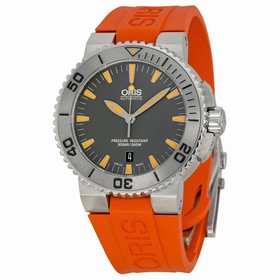 Oris Aquis Date Grey Dial Orange Rubber Men's Watch 01 733 7653 4158-07 4 26 34GEB