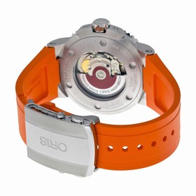 Oris Aquis Date Grey Dial Orange Rubber Men's Watch 01 733 7653 4158-07 4 26 34GEB