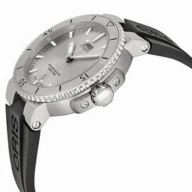 Oris Aquis Date Silver Dial Black Rubber Men's Watch 01 733 7676 4141-07 4 21 34