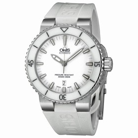 Oris Aquis White Dial Rubber Unisex Watch 01 733 7653 4156-07 4 26 31EB