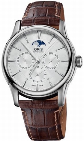 Oris Artelier Complication 2014 Silver Dial Dark Brown Leather Men's Watch 01 781 7703 4051-07 5 21 70FC