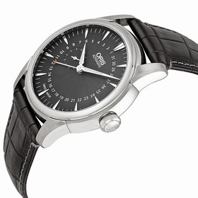 Oris Artelier Pointer Date Black Dial Black Leather Men's Watch 01 744 7665 4054-07 5 22 71FC