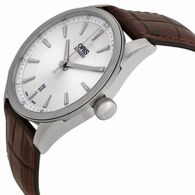 Oris Artix Automatic Silver Dial Brown Leather Men's Watch 733-7642-4031LS