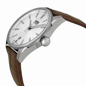 Oris Artix Automatic Silver Dial Brown Leather Men's Watch 733-7713-4031LS