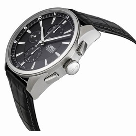 Oris Artix Chronograph 44mm Leather Strap Watch 674-7644-4054LS