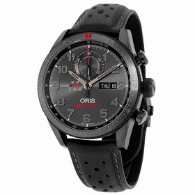 Oris Artix GT Audi Sport Chronograph Black Dial Black Leather Watch 778-7661-7784SET