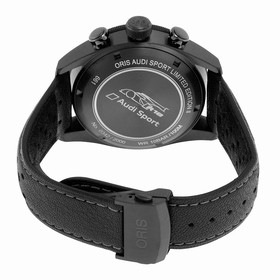 Oris Artix GT Audi Sport Chronograph Black Dial Black Leather Watch 778-7661-7784SET