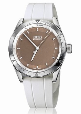 Oris Artix GT Brown Dial White Rubber Ladies Watch 01 733 7671 4152-07 4 18 20FC