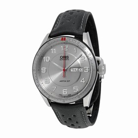 Oris Artix GT Day Date Silver Dial Black Leather Men's Watch 01 735 7662 4461-07 5 21 87 FC