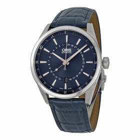 Oris Artix Moonphase Blue Dial Black Leather Men's Watch 761-7691-4085LS