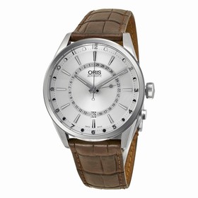 Oris Artix Pointer Moon Silver Dial Brown Leather Men's Watch 76176914051LS
