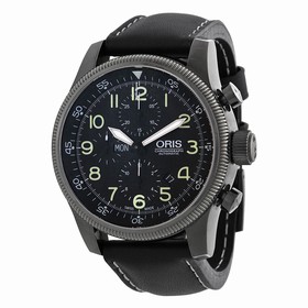 Oris Big Crown Automatic Black Dial Black Leather Men's Watch 675-7648-4234LS