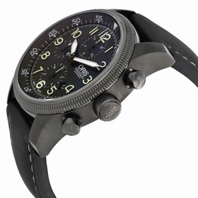 Oris Big Crown Automatic Black Dial Black Leather Men's Watch 675-7648-4234LS