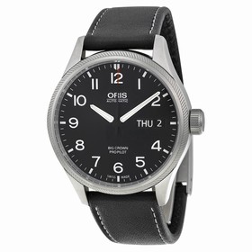 Oris Big Crown Pro Pilot Black Dial Black Leather Men's Watch 752-7698-4164LS