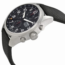 Oris Big Crown Pro Pilot Chronograph Black Dial Black Fabric Men's Watch 677-7699-4164FS