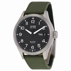Oris Big Crown ProPilot Black Dial Green Textile Men's 45mm Watch 752-7698-4164GRFS