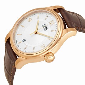 Oris Classic Date Silver Dial Brown Leather Men's Watch 01 733 7594 4831-07 6 20 12