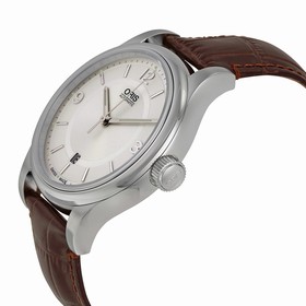 Oris Classic Date Silver Dial Brown Leather Men's Watch 733-7594-4031LS
