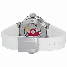 Oris Divers Date White Dial Automatic Rubber Ladies Watch 01 733 7652 4191 07