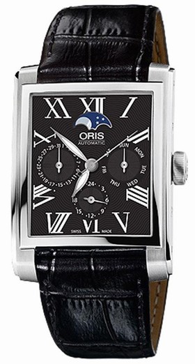Oris Rectangular Black Dial Automatic Men's Watch 582-7658-4034LS
