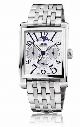 Oris Rectangular Silver Dial Stainless Steel Automatic Men's Watch 582-7658-4061MB