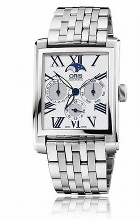 Oris Rectangular Silver Dial Stainless Steel Men's Watch 582-7658-4071MB