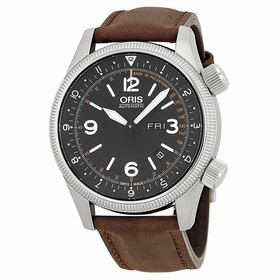 Oris Royal Flying Doctor Service Black Dial Brown Leather Men's Watch 735-7672-4084SET