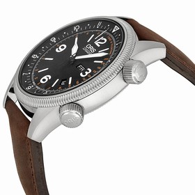 Oris Royal Flying Doctor Service Black Dial Brown Leather Men's Watch 735-7672-4084SET