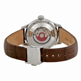 Oris Silver Dial Brown Leather Ladies Watch 561-7687-4071LS