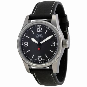 Oris Swiss Hunter Team Black Dial Black Leather Men's Watch 733-7649-4063LS