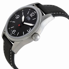 Oris Swiss Hunter Team Black Dial Black Leather Men's Watch 733-7649-4063LS