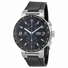 Oris Williams F1 Team Black Dial Rubber Strap Men's Watch 773-7685-4184RS