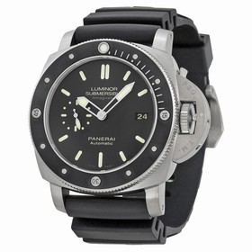 Panerai Luminar Submersible 1950 Amagnetic Black Dial Black Rubber Men's Watch PAM00389