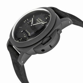 Panerai Luminor 1950 10 Days Black Dial Ceramic Black Leather Men's Watch PAM00335