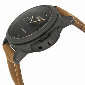 Panerai Luminor 1950 3 Days GMT Black Dial Brown Leather Men's Watch PAM00441