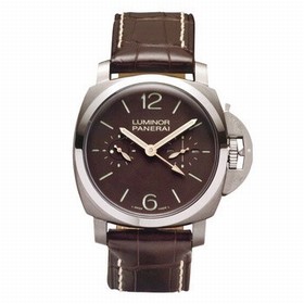 Panerai Luminor 1950 Brown Dial GMT Mechanical Men's Watch PAM00306