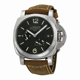 Panerai Luminor 1950 Power Reserve Automatic Black Dial Brown Leather Men's Watch PAM00537