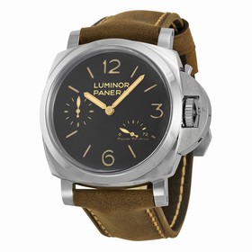 Panerai Luminor 1950 Power Reserve Black Dial Brown Leather Men's Watch PAM00423
