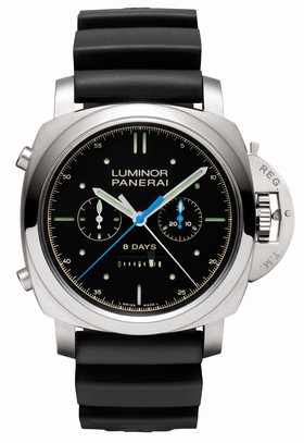 Panerai Luminor 1950 Rattrapante 8 Days Automatic Black Dial Men's Watch PAM00530