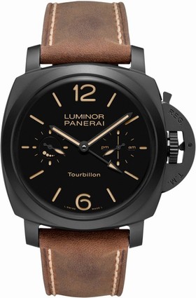 Panerai Luminor 1950 Tourbillion GMT Black Dial Mechanical Men's Watch PAM00396