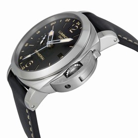Luminor 1950 3 Days GMT 24H Automatic Acciaio Black Dial Black Leather Men's Watch PAM00531