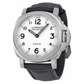 Panerai Luminor Base 8 Days Acciaio Mechanical White Dial Men's Watch PAM00561