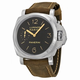 Panerai Luminor Marina 1950 3 days Black Dial Brown Leather Men's Watch PAM00422