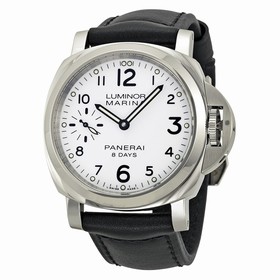 Panerai Luminor Marina 8 Days Acciaio Mechanical White Dial Men's Watch PAM00563