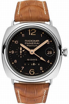 Panerai Radiomir 10 Days GMT Black Dial Platinum Men's Watch PAM00495