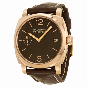 Panerai Radiomir Brown Dial 18kt Rose Gold Men's Watch PAM00515